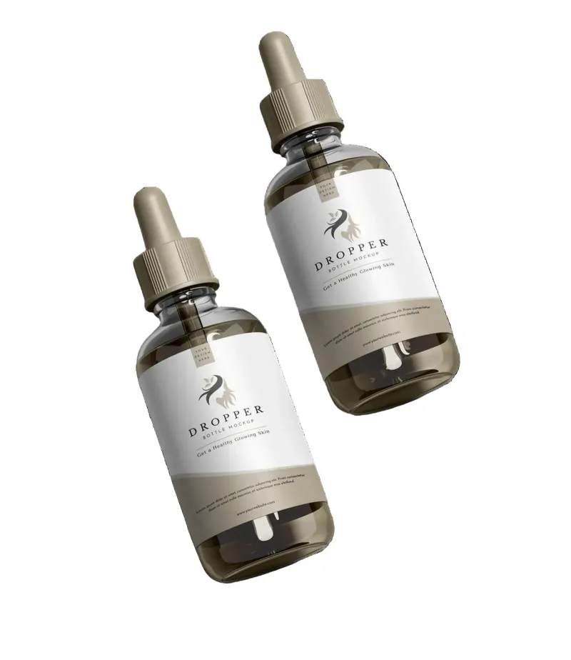 Healthy Glow Serum Duo two dark glass dropper bottles